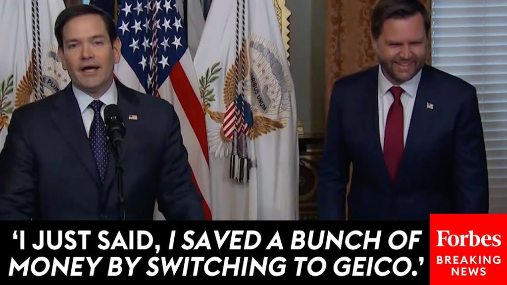 VIRAL MOMENT: Marco Rubio Cracks Up JD Vance, Spectators With ‘Geico’ Joke At Swearing-In