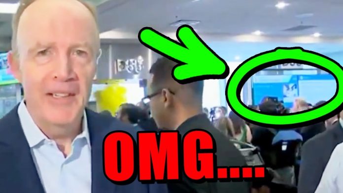 People noticed something INCREDIBLE on the screen behind reporter.