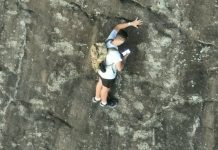 Daredevil Hiker Stuck On Ledge Calls 911 With One Hand, Holds On With Other Daredevil Hiker Stuck On Ledge Calls 911 With One Hand, Holds On With Other